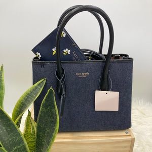 NWT Kate Spade SET! Eva Denim Satchel+Wallet